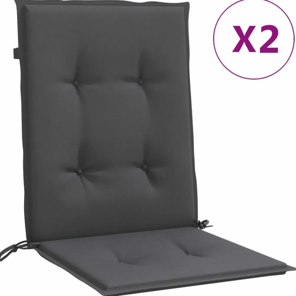 Maison Exclusive - Coussins de chaise à dossier bas lot de 2 anthracite mélangé Clearance