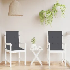 Maison Exclusive - Coussins de chaise à dossier bas lot de 2 anthracite mélangé Clearance