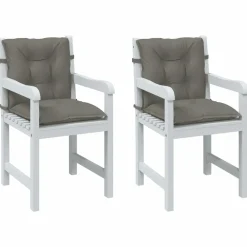 Maison Exclusive Tables Et Chaises De Jardin | - Coussins de chaise à dossier bas lot de 2 gris foncé mélangé