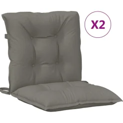 Maison Exclusive Tables Et Chaises De Jardin | - Coussins de chaise à dossier bas lot de 2 gris foncé mélangé