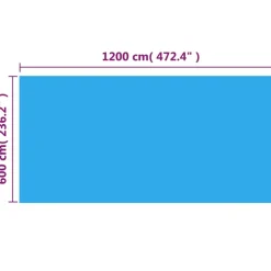 Maison Exclusive Piscines Et Spas | - Couverture de piscine rectangulaire 1200x600 cm pe bleu