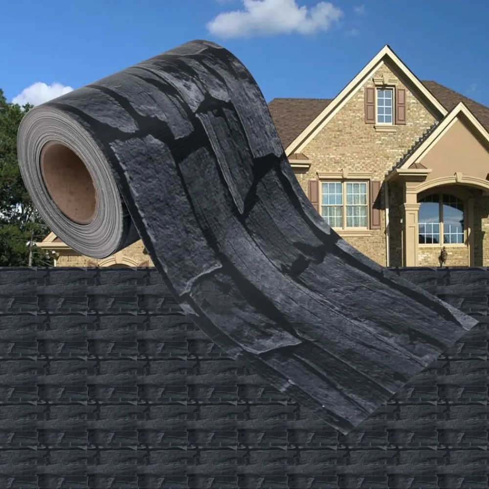 Maison Exclusive Brise-Vues, Bordures Et Dallages | - Écran d'intimité de jardin pvc 35x0,19m gris d'aspect de pierre