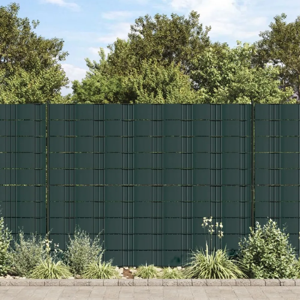 Maison Exclusive Brise-Vues, Bordures Et Dallages | - Écrans d'intimité de jardin 4 pcs pvc 35x0,19 m vert mat