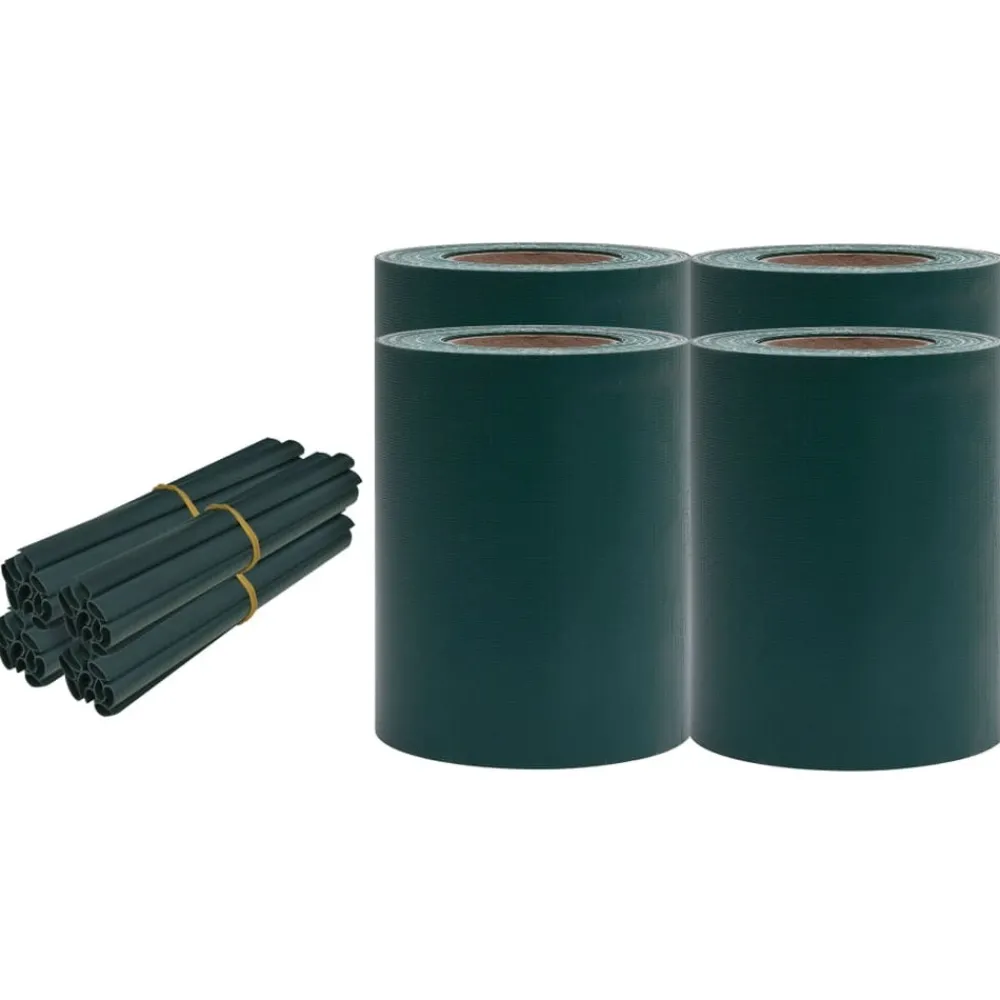 Maison Exclusive Brise-Vues, Bordures Et Dallages | - Écrans d'intimité de jardin 4 pcs pvc 35x0,19 m vert mat