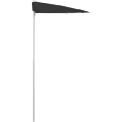 Maison Exclusive Parasols, Voiles D’Ombrage | - Demi-parasol de jardin avec mât 180x90 cm noir