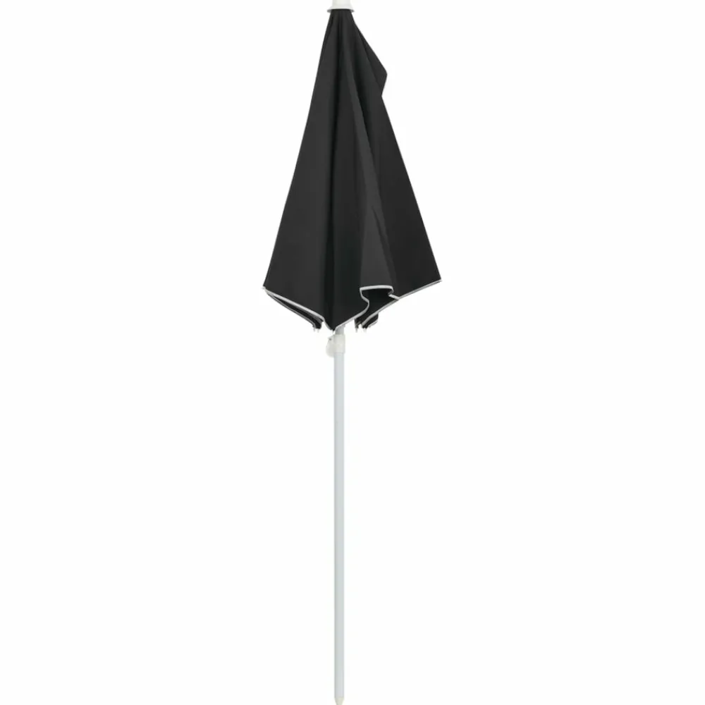 Maison Exclusive Parasols, Voiles D’Ombrage | - Demi-parasol de jardin avec mât 180x90 cm noir