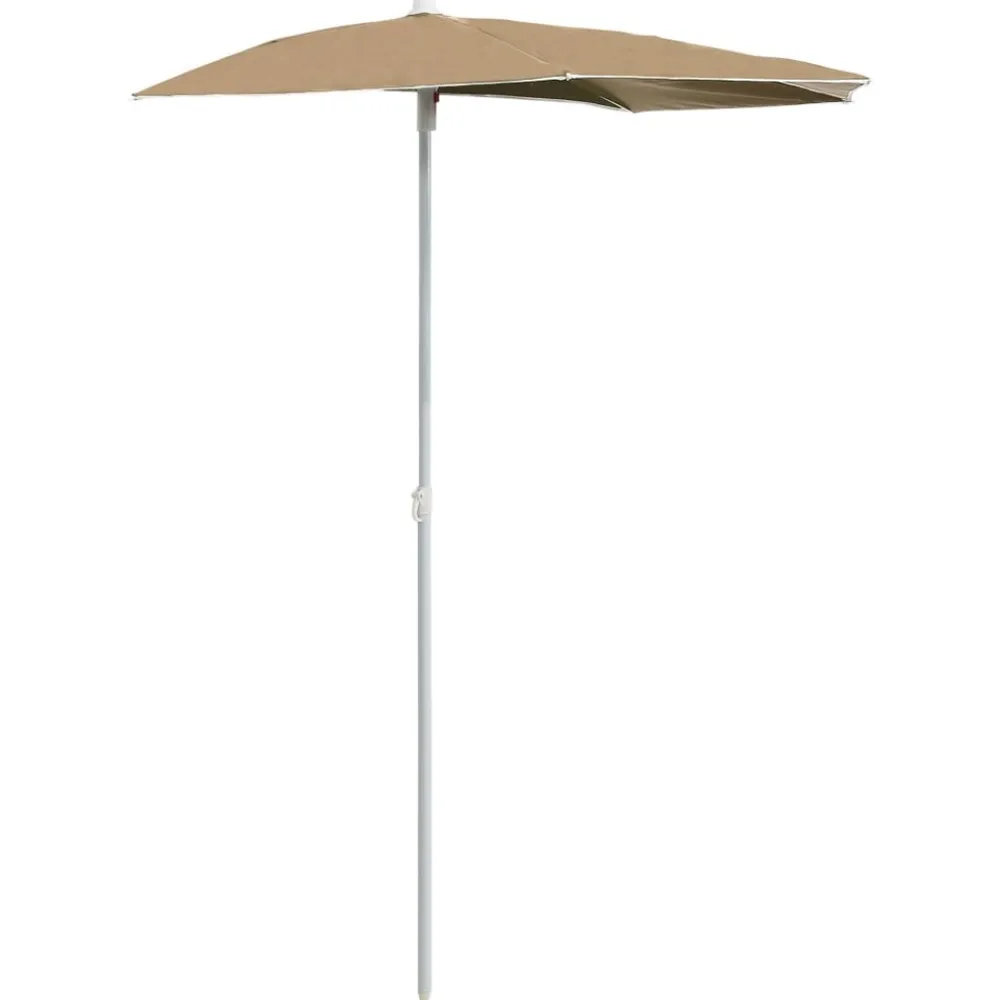 Maison Exclusive Parasols, Voiles D’Ombrage | - Demi-parasol de jardin avec mât 180x90 cm taupe