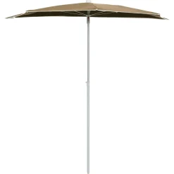 Maison Exclusive Parasols, Voiles D’Ombrage | - Demi-parasol de jardin avec mât 180x90 cm taupe