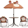 Maison Exclusive Mobilier Pour Enfants | - Ensemble de bistro avec parasol pour enfants 3 pcs marron