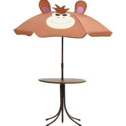 Maison Exclusive Mobilier Pour Enfants | - Ensemble de bistro avec parasol pour enfants 3 pcs marron