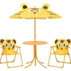 Maison Exclusive Mobilier Pour Enfants | - Ensemble de bistro avec parasol pour enfants 3 pcs jaune