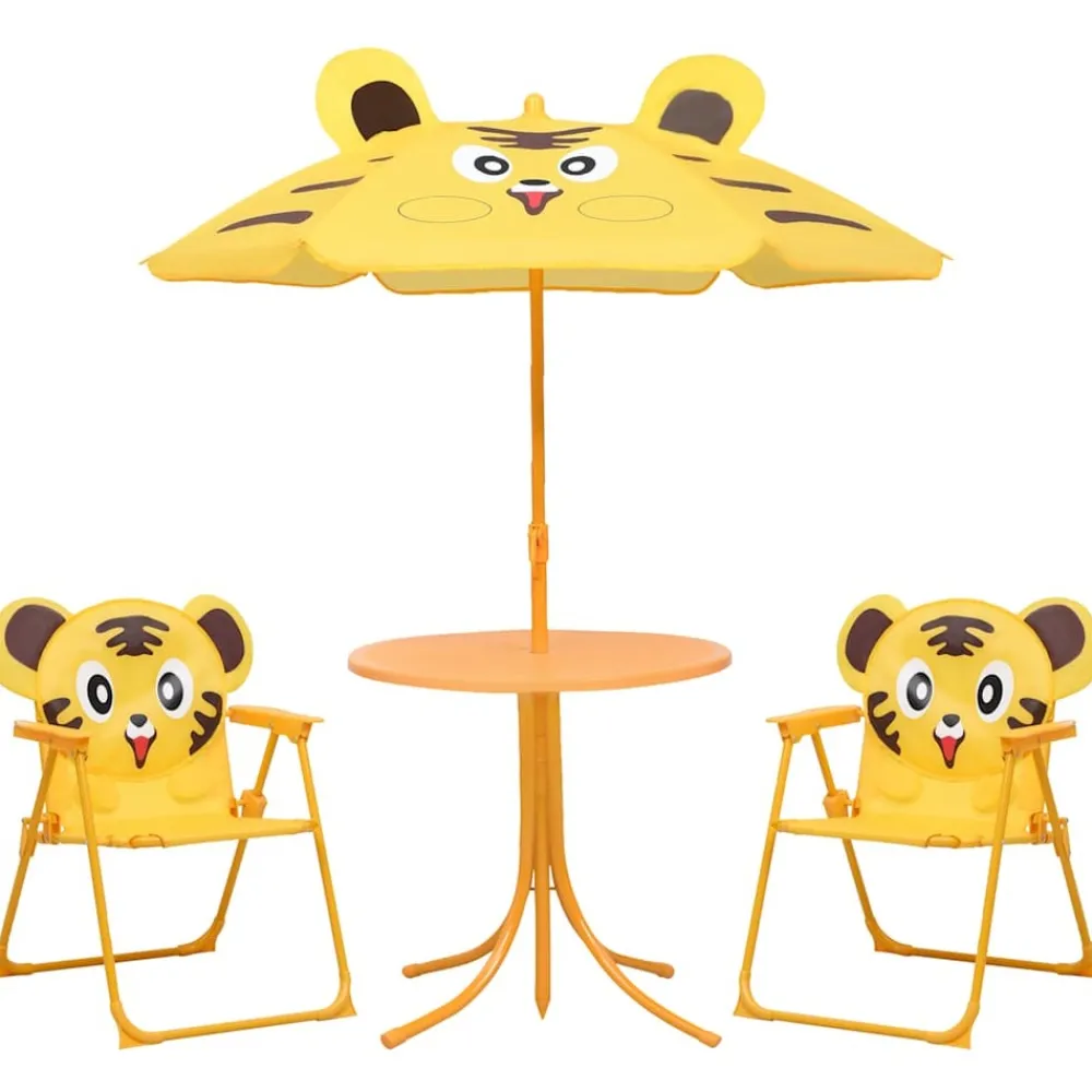 Maison Exclusive Mobilier Pour Enfants | - Ensemble de bistro avec parasol pour enfants 3 pcs jaune
