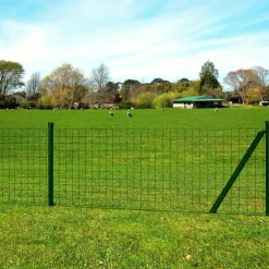 Maison Exclusive Brise-Vues, Bordures Et Dallages | - Ensemble de clôture euro acier 25 x 1,5 m vert