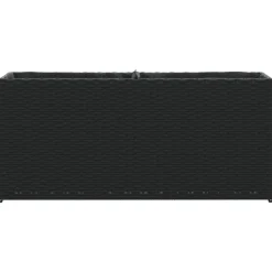 Maison Exclusive - Jardinière avec 2 pots noir 90x20x40 cm résine tressée Outlet