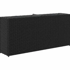 Maison Exclusive - Jardinière avec 2 pots noir 90x20x40 cm résine tressée Outlet
