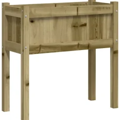 Maison Exclusive Pots, Jardinières Et Carrés Potagers | - Jardinière avec pieds 70x31x70 cm bois de pin imprégné