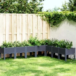 Maison Exclusive Pots, Jardinières Et Carrés Potagers | - Jardinière avec pieds bleu gris 200x160x42 cm pp