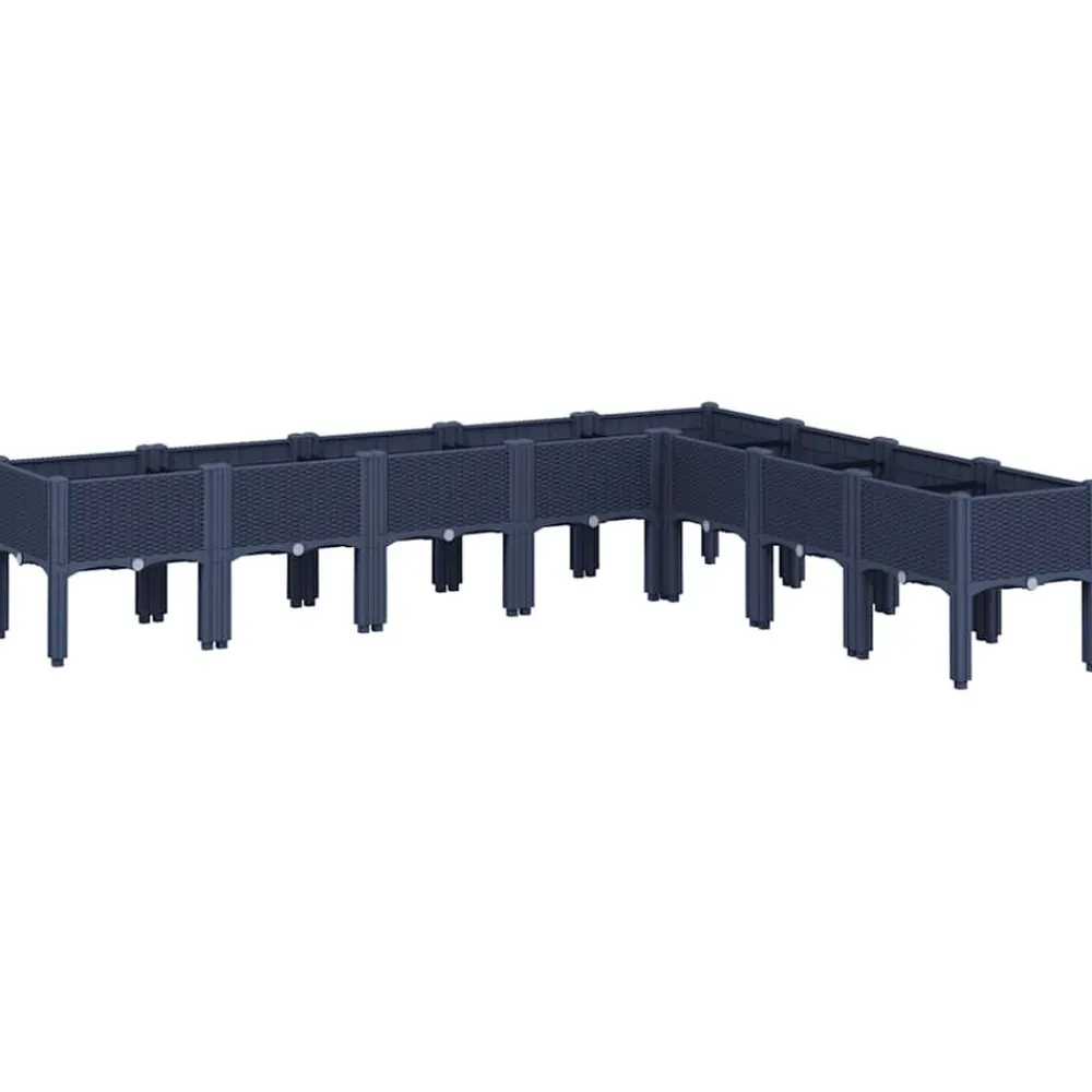 Maison Exclusive Pots, Jardinières Et Carrés Potagers | - Jardinière avec pieds bleu gris 200x160x42 cm pp