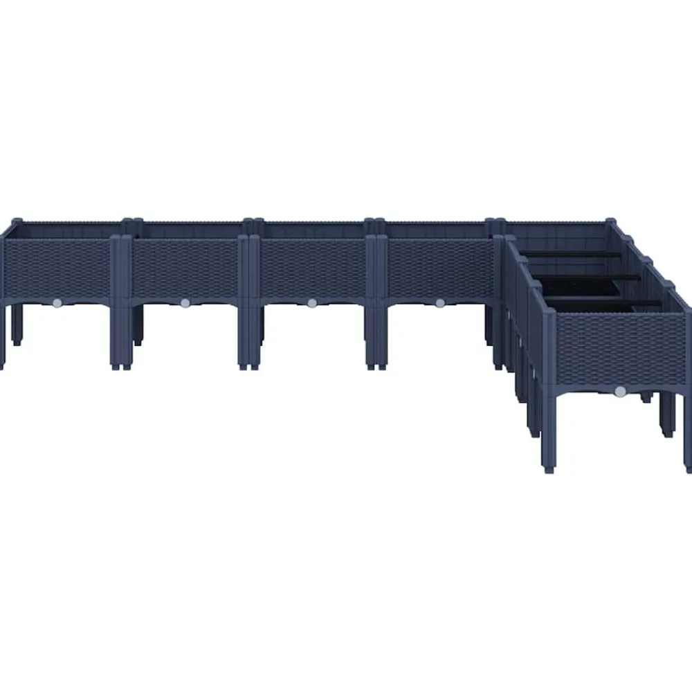 Maison Exclusive Pots, Jardinières Et Carrés Potagers | - Jardinière avec pieds bleu gris 200x160x42 cm pp