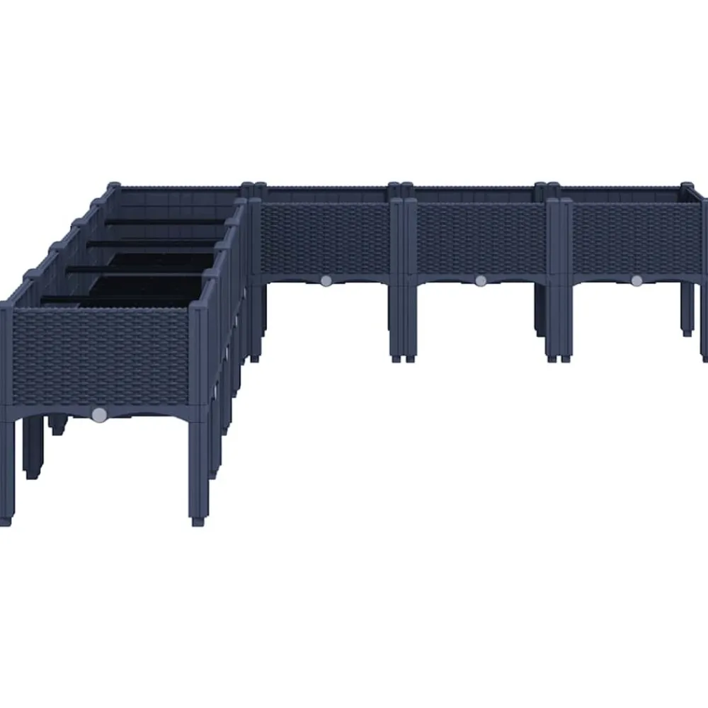 Maison Exclusive Pots, Jardinières Et Carrés Potagers | - Jardinière avec pieds bleu gris 200x160x42 cm pp