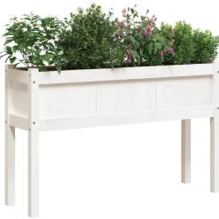Maison Exclusive - Jardinières 2 pcs avec pieds blanc bois de pin massif New