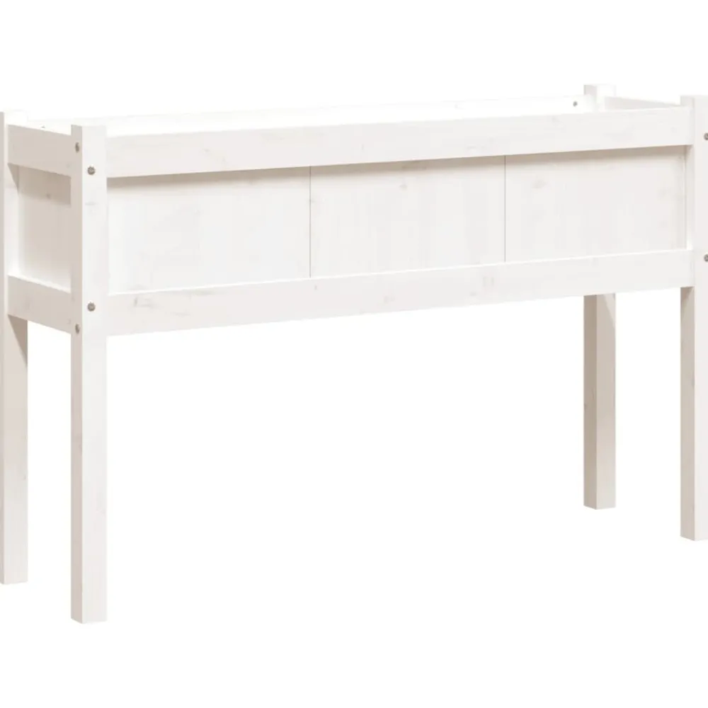 Maison Exclusive - Jardinières avec pieds blanc 110x31x70 cm bois de pin massif Sale