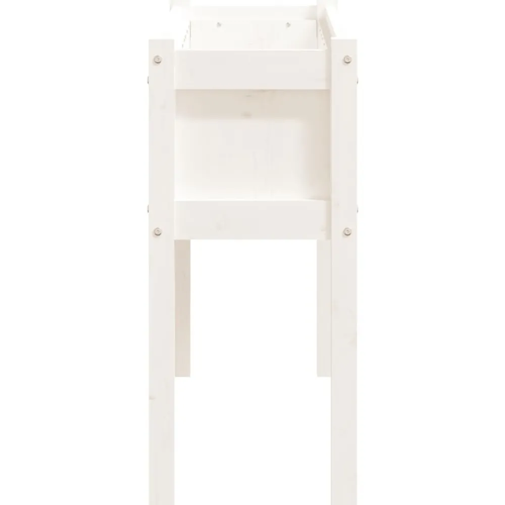 Maison Exclusive - Jardinières avec pieds blanc 110x31x70 cm bois de pin massif Sale