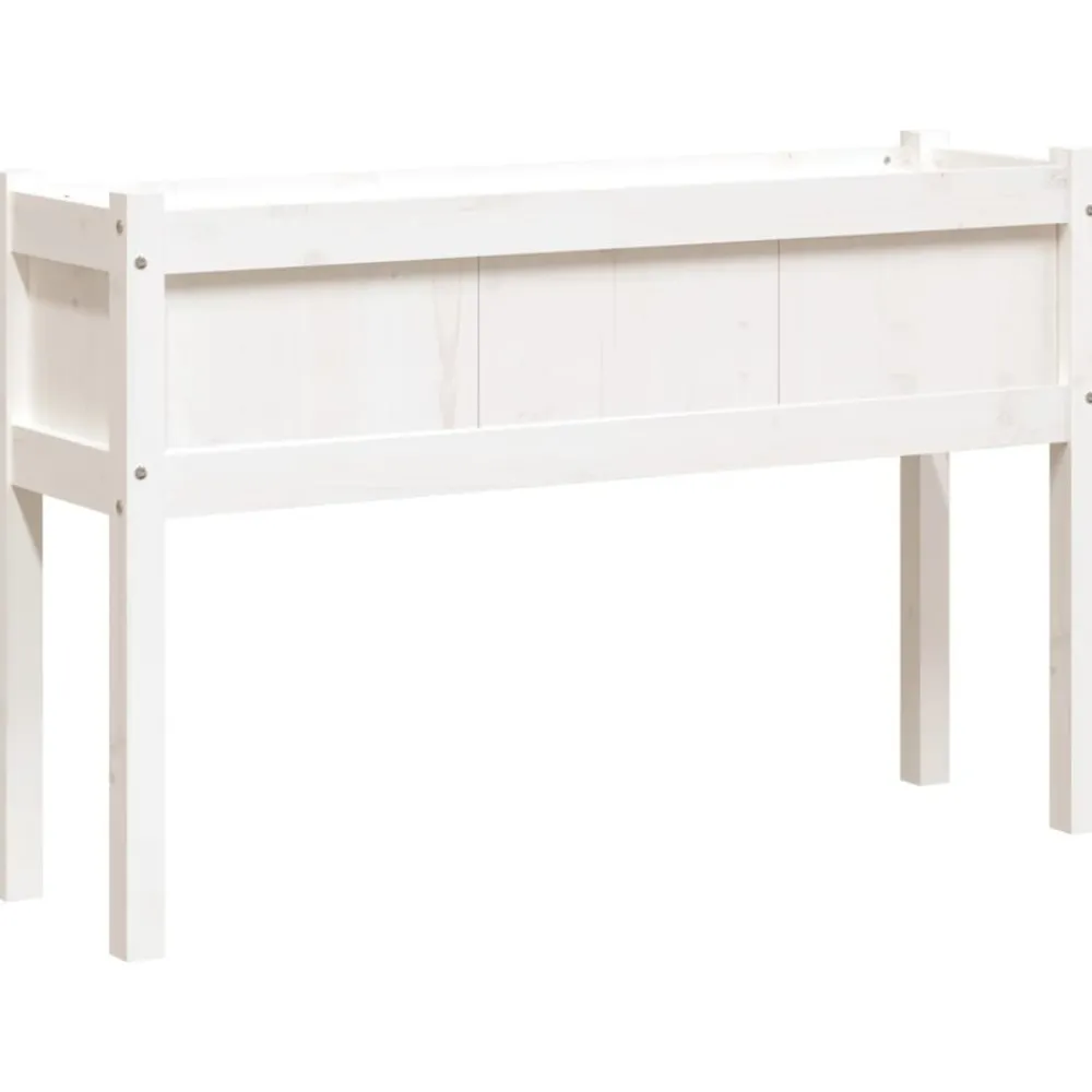 Maison Exclusive - Jardinières avec pieds blanc 110x31x70 cm bois de pin massif Sale