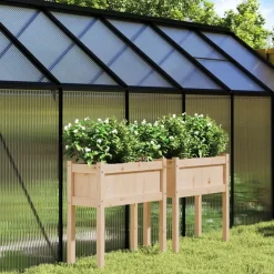 Maison Exclusive Pots, Jardinières Et Carrés Potagers | - Jardinières 2 pcs avec pieds bois de pin massif