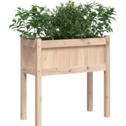 Maison Exclusive Pots, Jardinières Et Carrés Potagers | - Jardinières 2 pcs avec pieds bois de pin massif