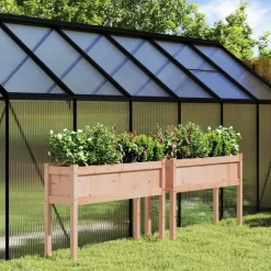 Maison Exclusive Pots, Jardinières Et Carrés Potagers | - Jardinières 2 pcs avec pieds bois massif douglas