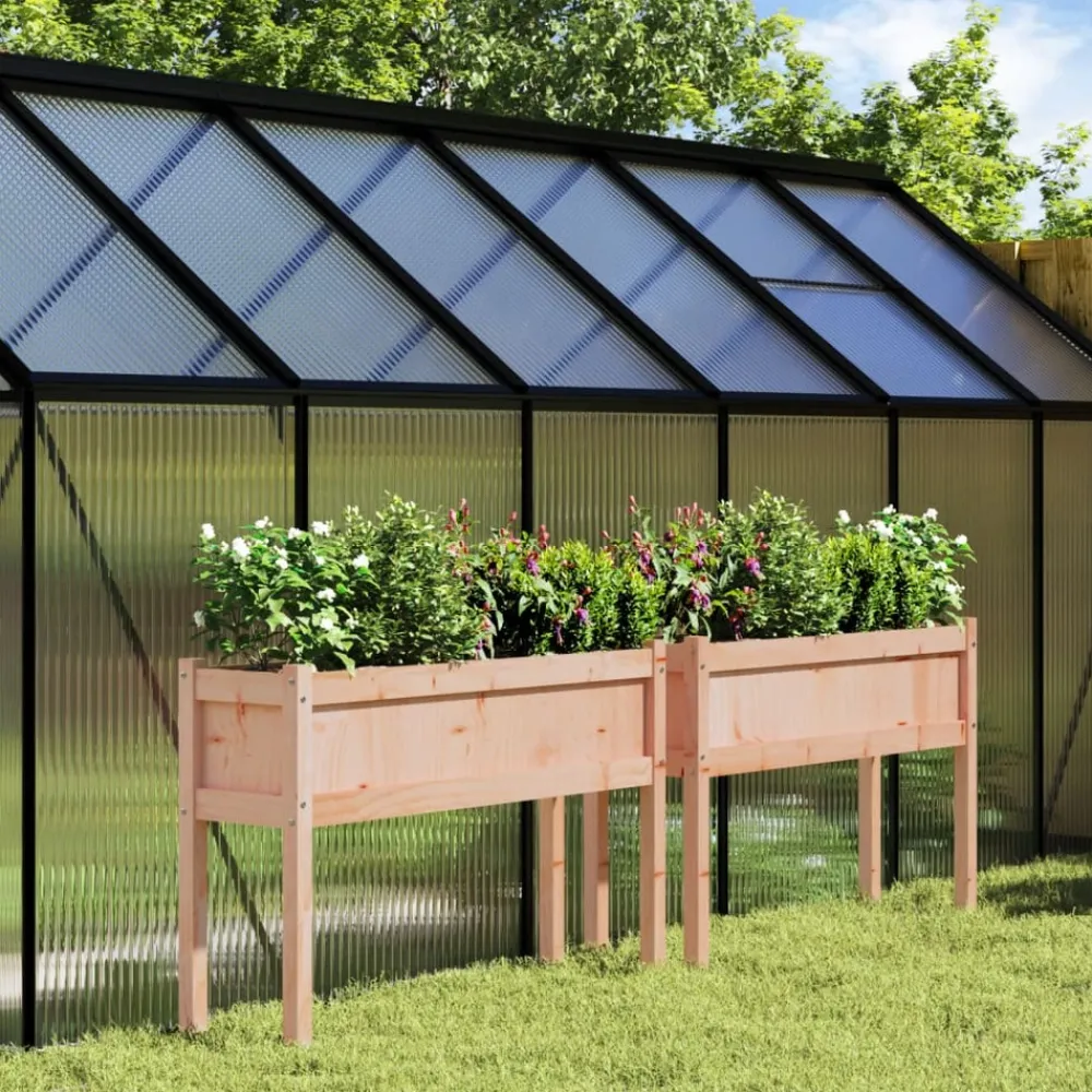 Maison Exclusive Pots, Jardinières Et Carrés Potagers | - Jardinières 2 pcs avec pieds bois massif douglas