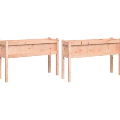 Maison Exclusive Pots, Jardinières Et Carrés Potagers | - Jardinières 2 pcs avec pieds bois massif douglas