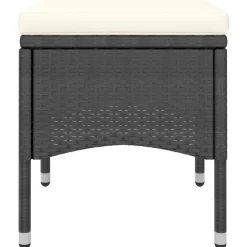 Maison Exclusive Tables Et Chaises De Jardin | - Jeu de chaise et tabouret de jardin 4 pcs résine tressée noir