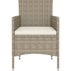 Maison Exclusive - Jeu de chaise et tabouret de jardin 4 pcs résine tressée beige Sale