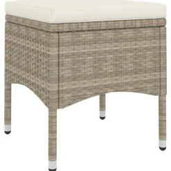Maison Exclusive - Jeu de chaise et tabouret de jardin 4 pcs résine tressée beige Sale
