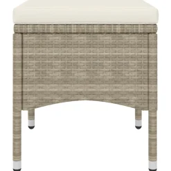 Maison Exclusive - Jeu de chaise et tabouret de jardin 4 pcs résine tressée beige Sale