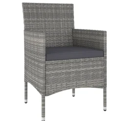 Maison Exclusive - Jeu de chaise et tabouret de jardin 4 pcs résine tressée gris Outlet
