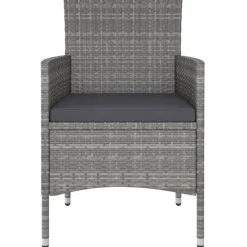 Maison Exclusive - Jeu de chaise et tabouret de jardin 4 pcs résine tressée gris Outlet