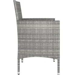 Maison Exclusive - Jeu de chaise et tabouret de jardin 4 pcs résine tressée gris Outlet