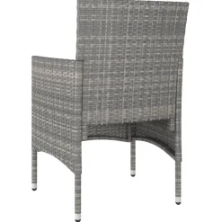 Maison Exclusive - Jeu de chaise et tabouret de jardin 4 pcs résine tressée gris Outlet