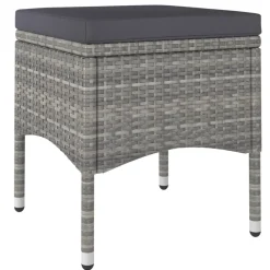 Maison Exclusive - Jeu de chaise et tabouret de jardin 4 pcs résine tressée gris Outlet