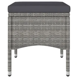 Maison Exclusive - Jeu de chaise et tabouret de jardin 4 pcs résine tressée gris Outlet