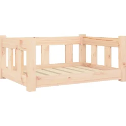 Maison Exclusive Niches, Paniers Et Transports | - Lit pour chien 65,5x50,5x28 cm bois de pin solide