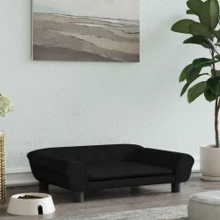 Maison Exclusive Niches, Paniers Et Transports | - Lit pour chien noir 70x48x22 cm velours