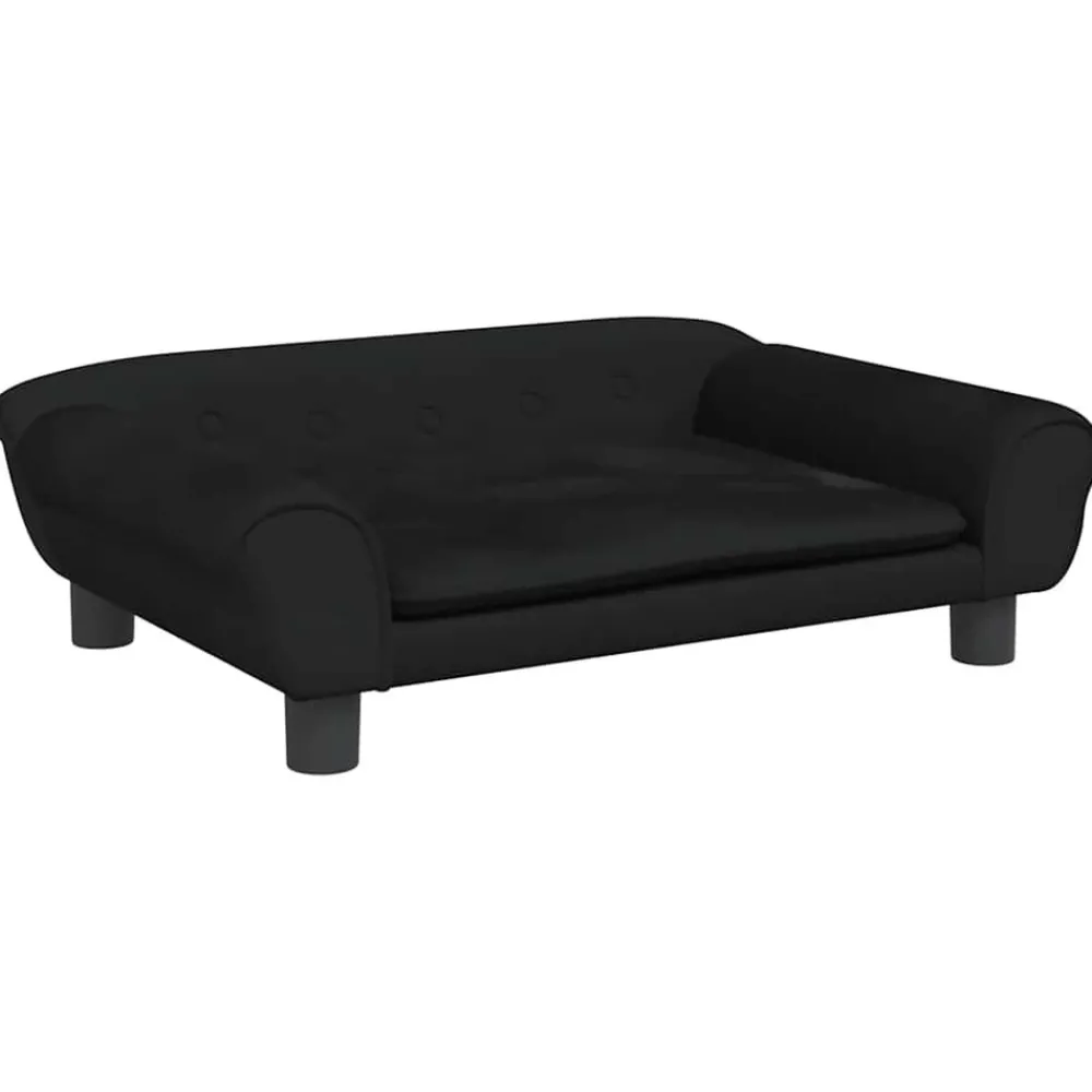 Maison Exclusive Niches, Paniers Et Transports | - Lit pour chien noir 70x48x22 cm velours