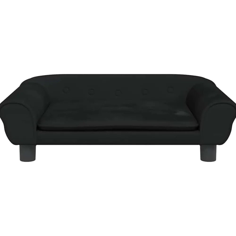 Maison Exclusive Niches, Paniers Et Transports | - Lit pour chien noir 70x48x22 cm velours