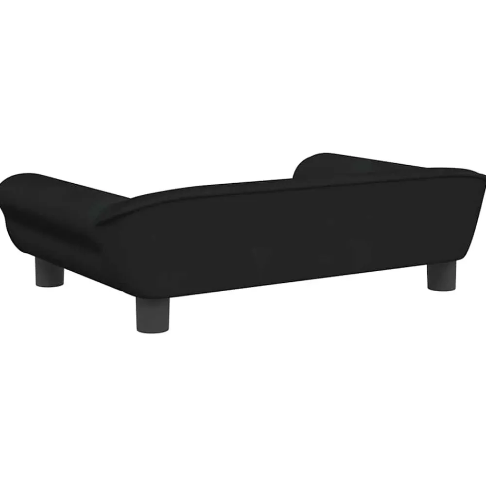 Maison Exclusive Niches, Paniers Et Transports | - Lit pour chien noir 70x48x22 cm velours