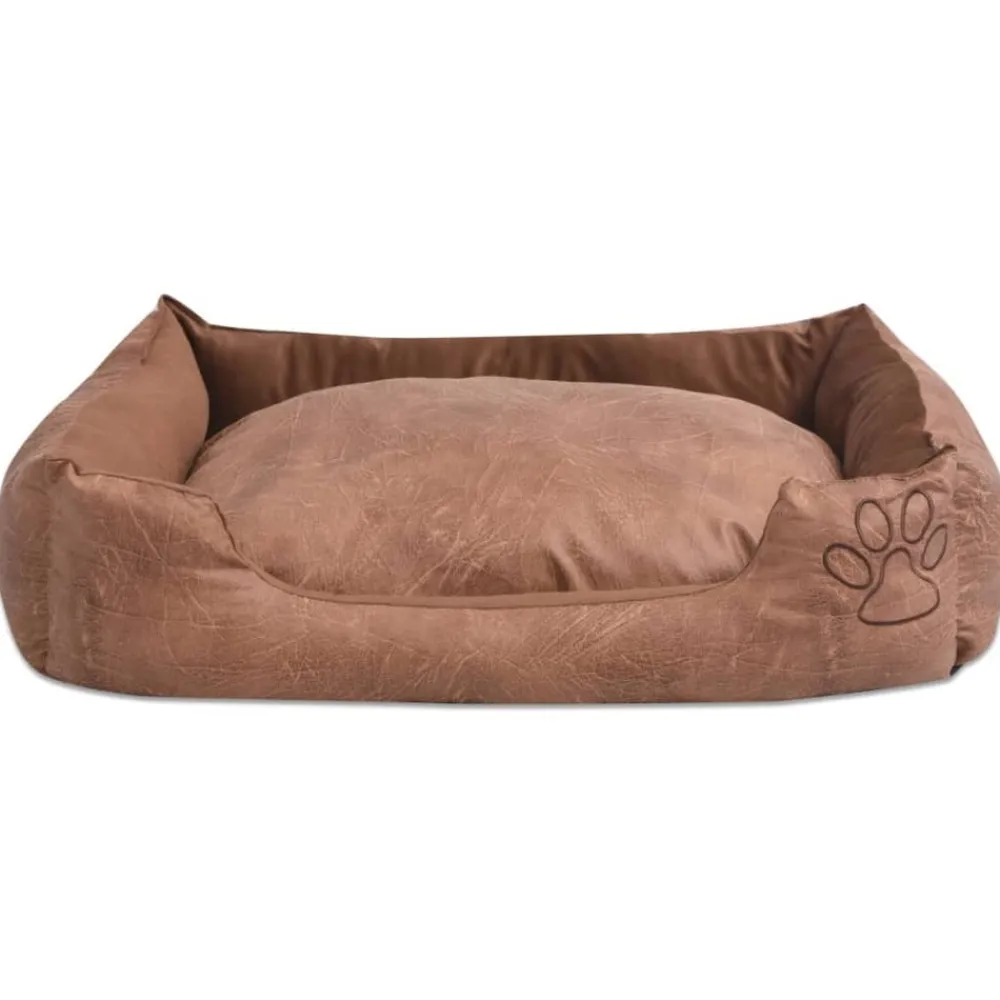 Maison Exclusive - Lit pour chiens avec coussin cuir artificiel pu taille m beige Outlet