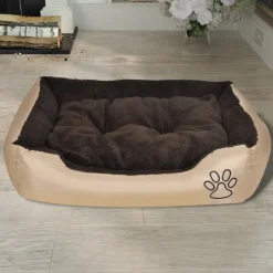 Maison Exclusive Niches, Paniers Et Transports | - Lit pour chiens beige et marron xxl